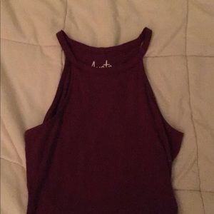 cropped maroon tank top